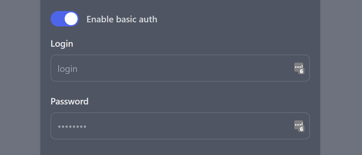 Basic auth credentials for URL under monitoring